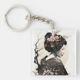 Anmutige, japanische Geisha -  Sleutelhanger