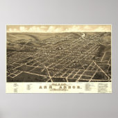 Ann Arbor Birdseye Map Poster (Voorkant)