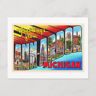 Ann Arbor Michigan Briefkaart met grote letters