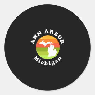 Ann Arbor Michigan Buiten Sunrise Mi Vakantie Ronde Sticker
