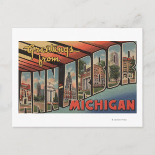 Ann Arbor, Michigan - Large Letter Scenes Briefkaart