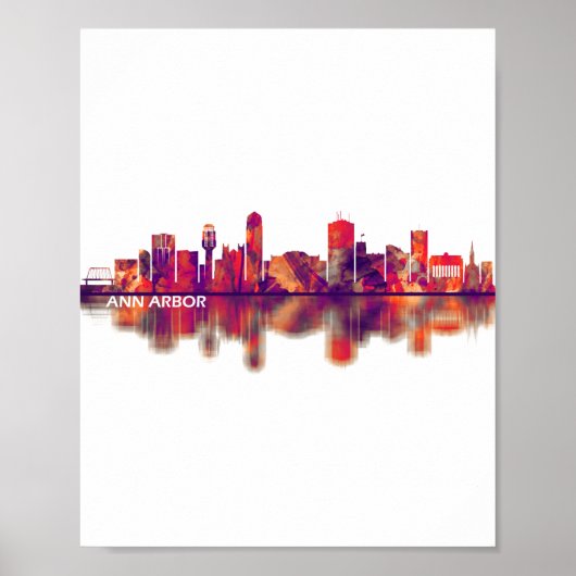 Ann Arbor Michigan Skyline Poster (Voorkant)
