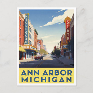 Ann Arbor Michigan Straatkunst in het centrum Briefkaart