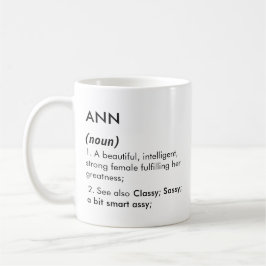 Ann naam, Bewerkbare naam, Aangepaste naam Koffiemok