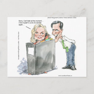 Ann Romney in een binder Grappige cadeaus T-shirts Briefkaart