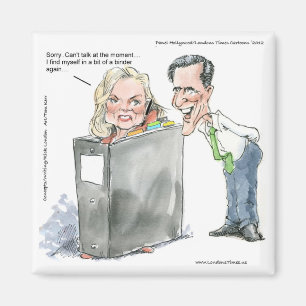 Ann Romney in een binder Grappige cadeaus T-shirts Magneet