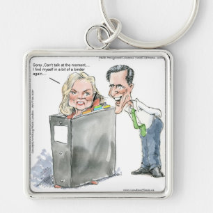 Ann Romney in een binder Grappige cadeaus T-shirts Sleutelhanger