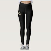 Anna écriture manuscrite or blanc Leggings (Devant)