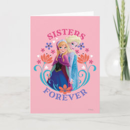 Anna en Elsa | Zussen met bloemen Kaart