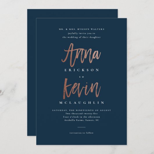 Anna en Kevin trouwuitnodiging Kaart (Voorkant / Achterkant)