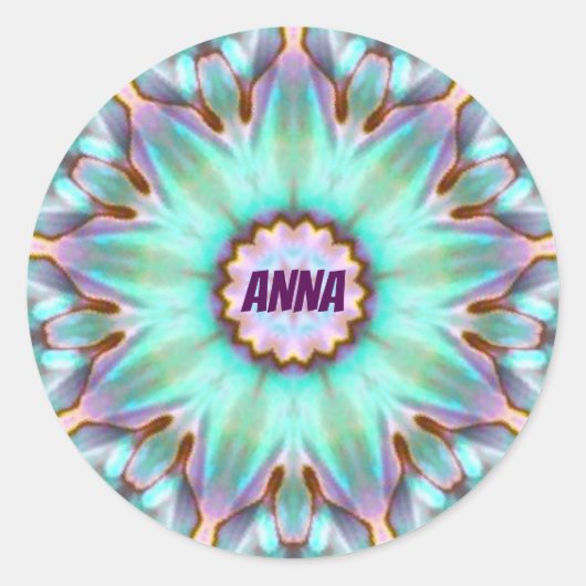 ANNA ~ Gepersonaliseerde Paua Shell Sticker Fracta (Voorkant)