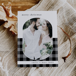 ANNA Grey Buffalo Plaid Familiefoto Kerst Feestdagenkaart