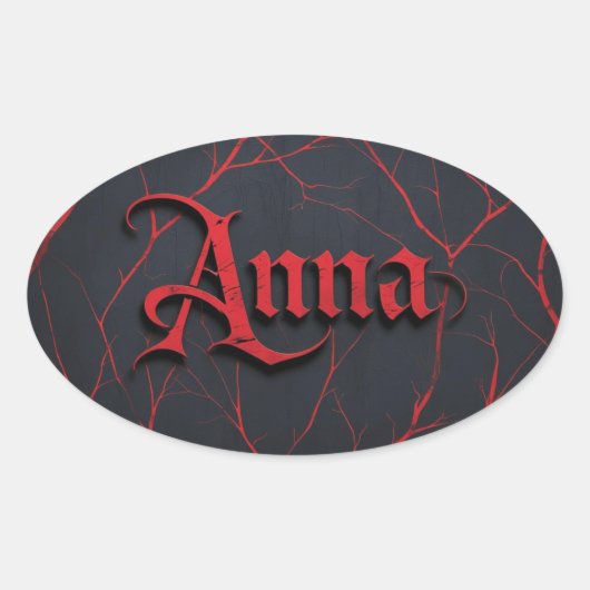 Anna in gotisch ovale sticker (Voorkant)