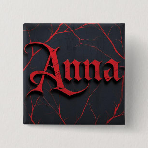 Anna in gotisch vierkante button 5,1 cm