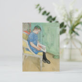 Anna Johanna leest boek Briefkaart (Staand voorkant)