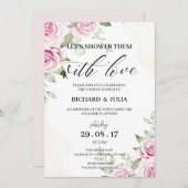 ANNA Let's Shower Invitation / Aquarelle, rose (Devant / Derrière)