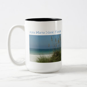 Anna Maria Island, Fl., Golf uitzicht door de seao Tweekleurige Koffiemok