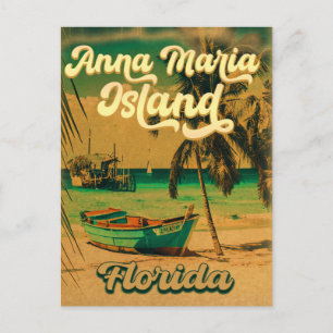Anna Maria Island Florida Beach Retro Souvenir 60s Briefkaart