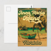 Anna Maria Island Florida Beach Retro Souvenir 60s Briefkaart (Voorkant / Achterkant)