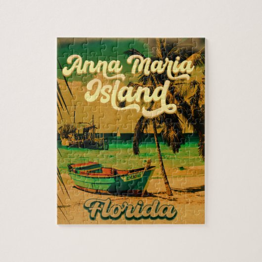 Anna Maria Island Florida Beach Retro Souvenir Legpuzzel (Verticaal)