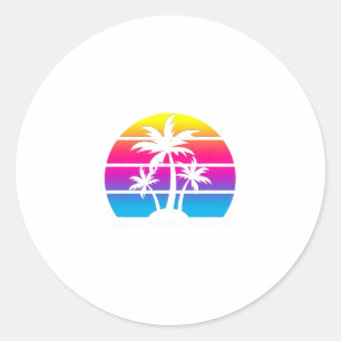 Anna Maria Island Florida Retro Palmboom Vakantie Ronde Sticker