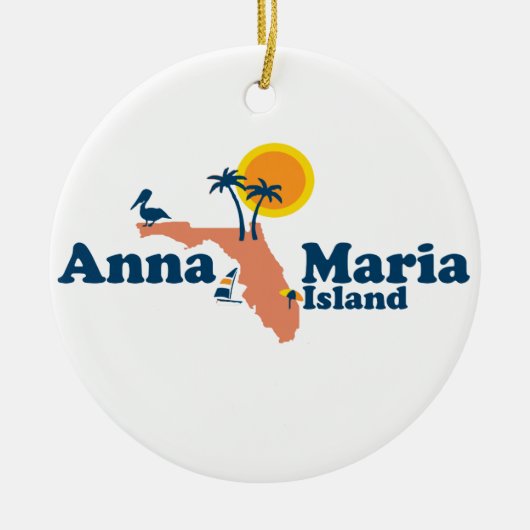 Anna Maria Island - Kaart Design. Keramisch Ornament (Voorkant)