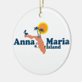 Anna Maria Island - Kaart Design. Keramisch Ornament (Links)