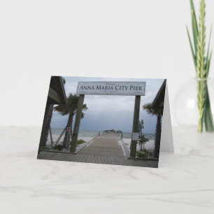 Anna Maria Island pier greetings card Kaart