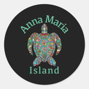 Anna Maria Island Tribal Turtle Ronde Sticker