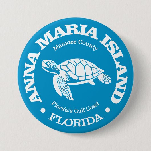 Anna Maria Island (zee schildpad) Ronde Button 7,6 Cm (Voorkant)