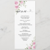 ANNA Menu Mariage / Aquarelle Rose florale (Devant)