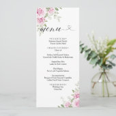 ANNA Menu Mariage / Aquarelle Rose florale (Debout devant)
