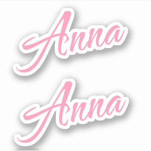 Anna Nom décoratif en rose x2 Sticker (Devant)