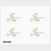 Anna ou votre nom commençant par Un étiquette (Feuille)