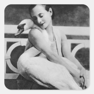 Anna Pavlova met haar huisvader Jack, c.1905 Vierkante Sticker