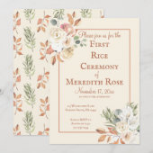 Anna Prashan First Rice Ceremony Floral Kaart (Voorkant / Achterkant)