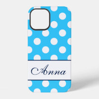 Anna - Sjabloon voor je naam, Grote blauwe polka s