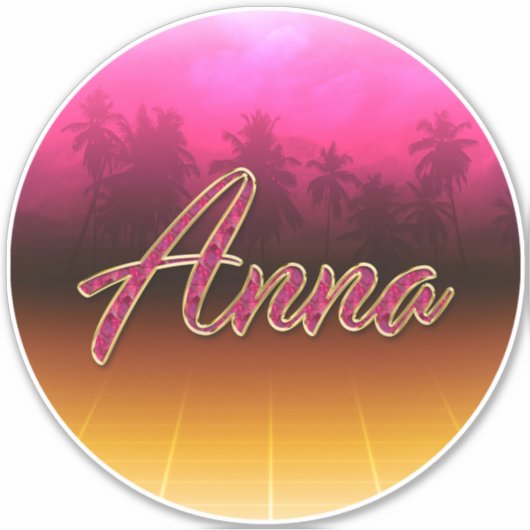 Anna Vorname Name golden pink Aufkleber Sticker (Voorkant)