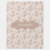 Annabella  stoffig Roos Roze Fleece Deken (Voorkant)