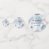 Annabelle  Blauw Bloemen Bruiloft Monogram Confetti (Voorkanten)