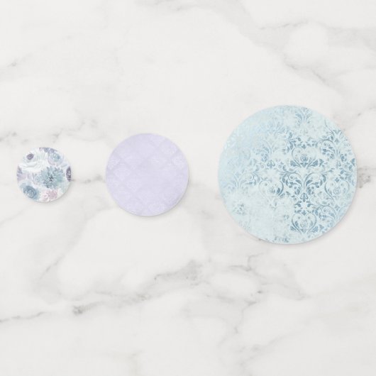 Annabelle Blauw Bloemen Bruiloft Monogram Confetti (Achterkanten)