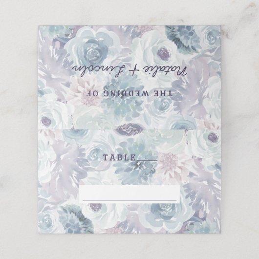 Annabelle  Blauw Bloemen Bruiloft Tafel Nummer (Buitenkant ongevouwen)