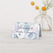 Annabelle Blauw Bloemen Bruiloft Tafel Nummer (Achterkant)