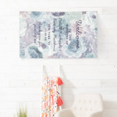 Annabelle  Blauw Bloemen Bruiloft Welkom Spandoek (Insitu)