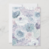 Annabelle  Blauw Bloemen Waterverf Bruiloft Kaart (Achterkant)