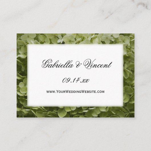 Annabelle Hydrangea Wedding Website Kaart (Voorkant)