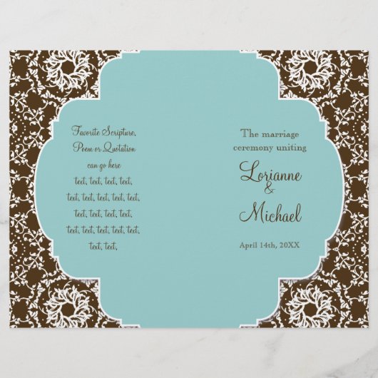 AnnaLiese Damask - Programme de mariage formel (Devant)