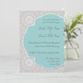 AnnaLiese Peacock Damask - Invitation Aqua Blue Gr (Debout devant)