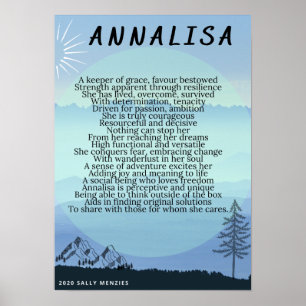 "Annalisa" Naam gedicht Poster