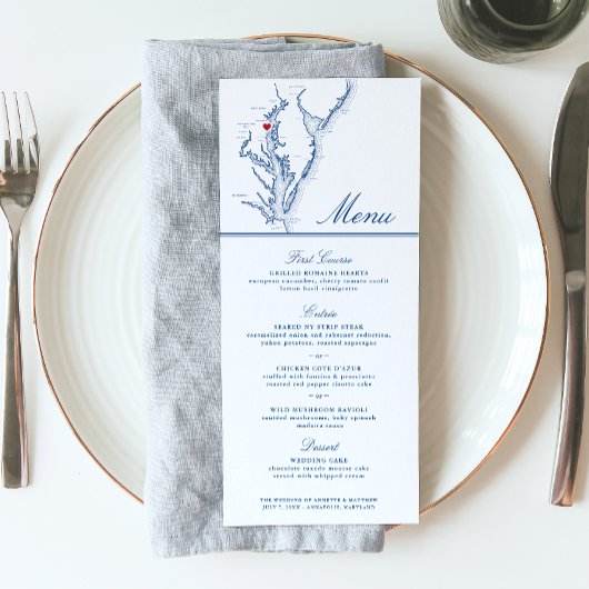 Annapolis Chesapeake Bay Map Elegant Navy Script Menu